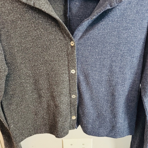 DONNI navy & grey colorblock two tone cardigan - Picture 6 of 6